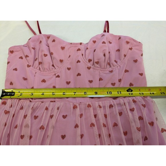 Betsey Johnson Classically Pink Glitter Heart Bustier Tulle Dress Size 6 NWT - Picture 13 of 13